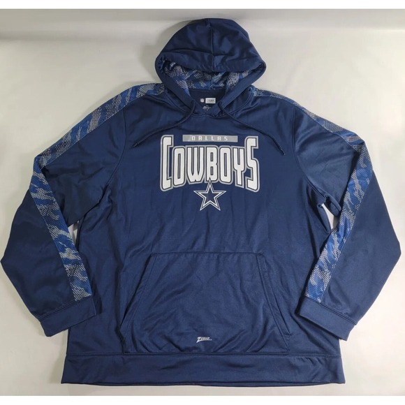 Zubaz NFL Dallas Cowboys Men's Team Apparel Hoodie Tonal Viper Sleeves Sz XXL - Picture 1 of 8